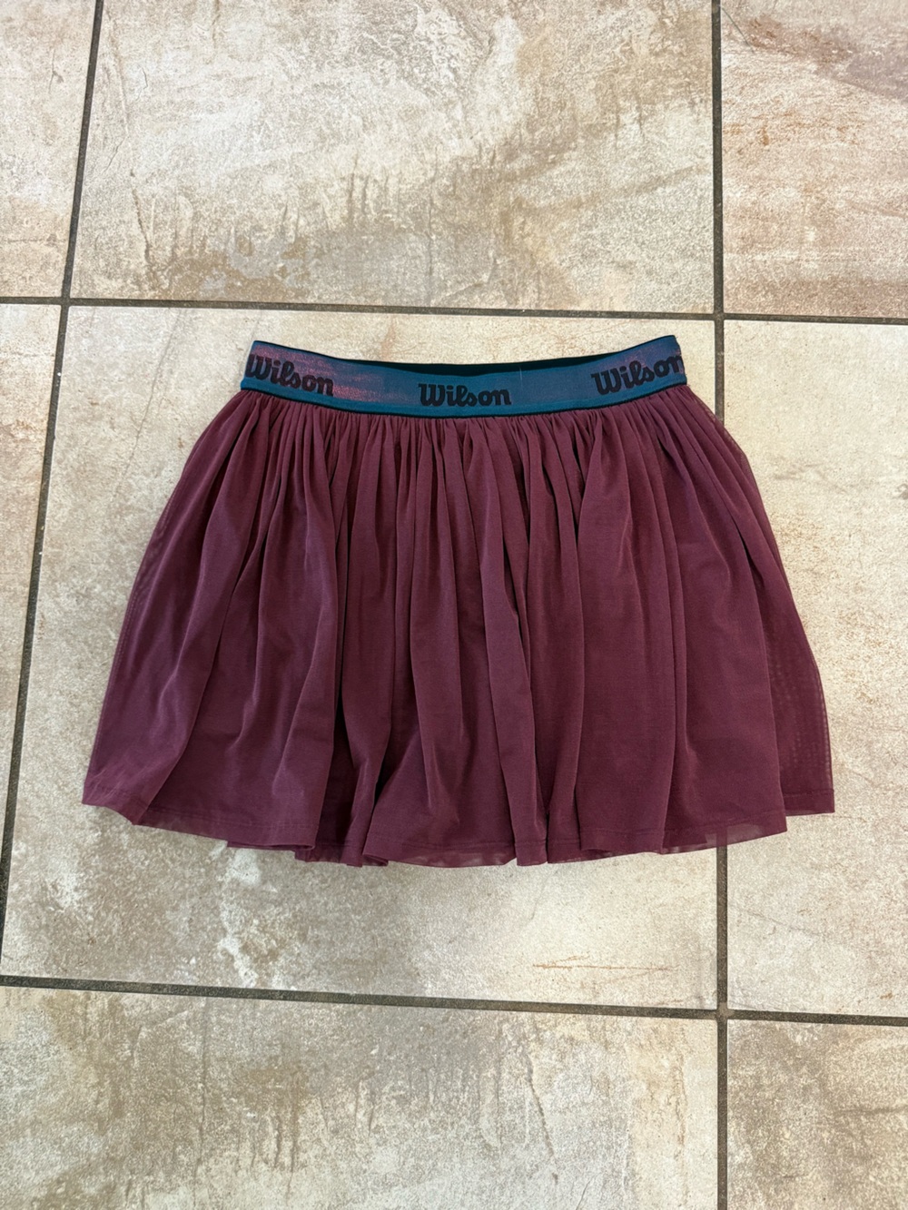 Wilson Maroon Pleated Skater Tennis Skirt with Branded Waistband